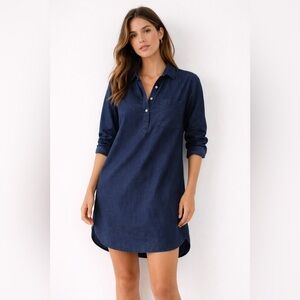 Old Navy Blue Chambray Shirt Dress | Medium | Long Sleeve Button Front